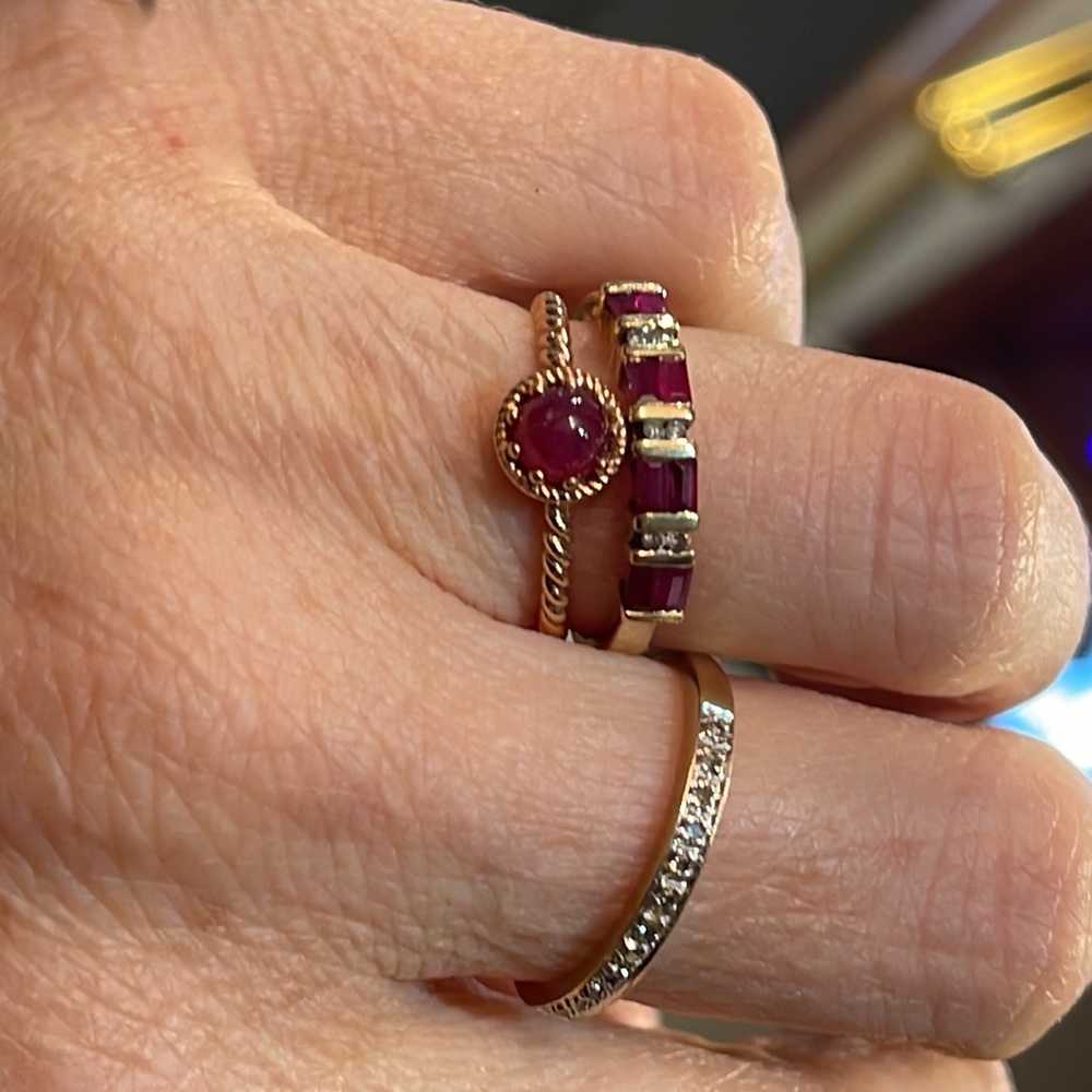 14k Rose Gold Cabochon Ruby Ring - image 7